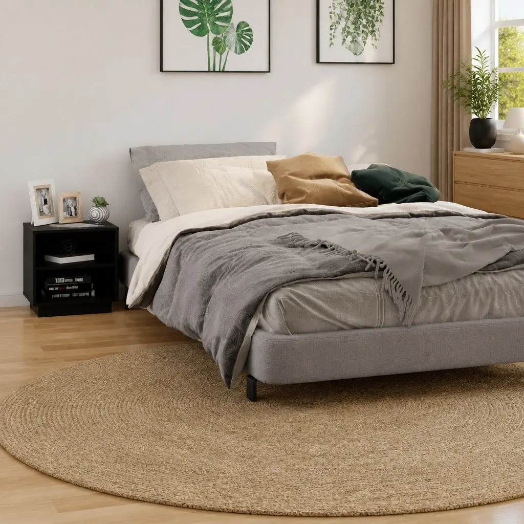 Bedside Tables Solid Pinewood 40x34x40 cm Black 2 Piece
