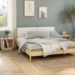 Durable Brown Wooden Bedside Cabinets - 2 Piece Set