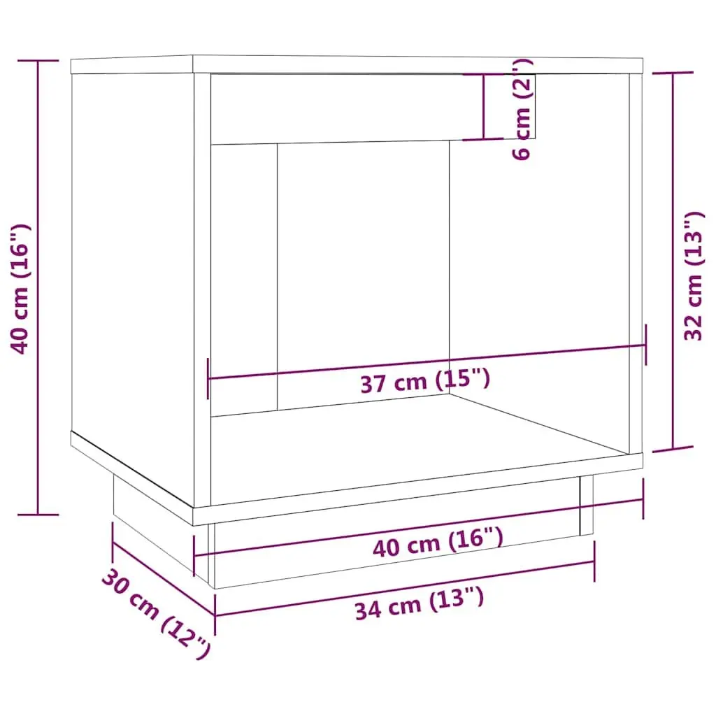 Bedside Tables Solid Pinewood 40x30x40 cm White 2 Piece