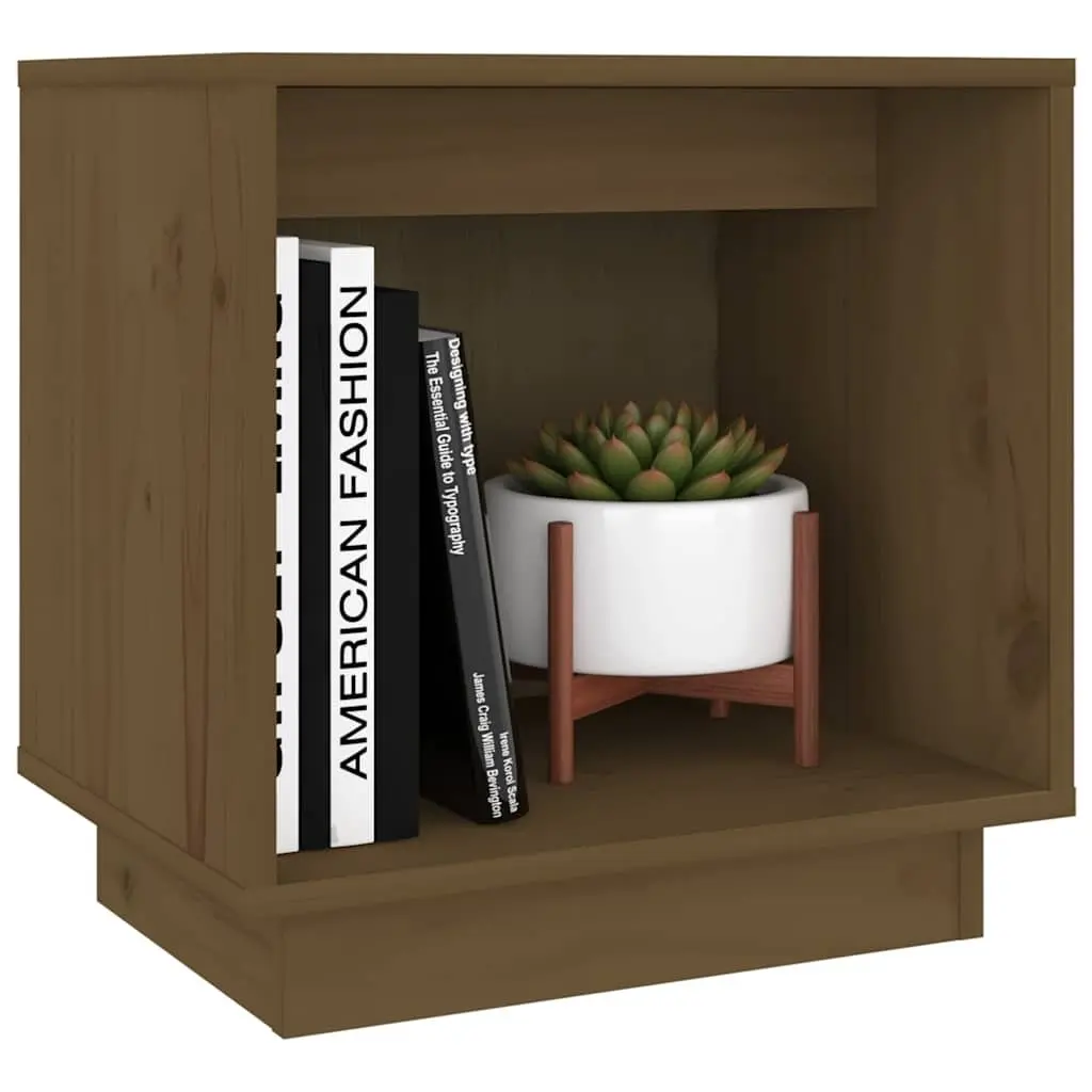 Brown Wooden Bedside Cabinet with Storage