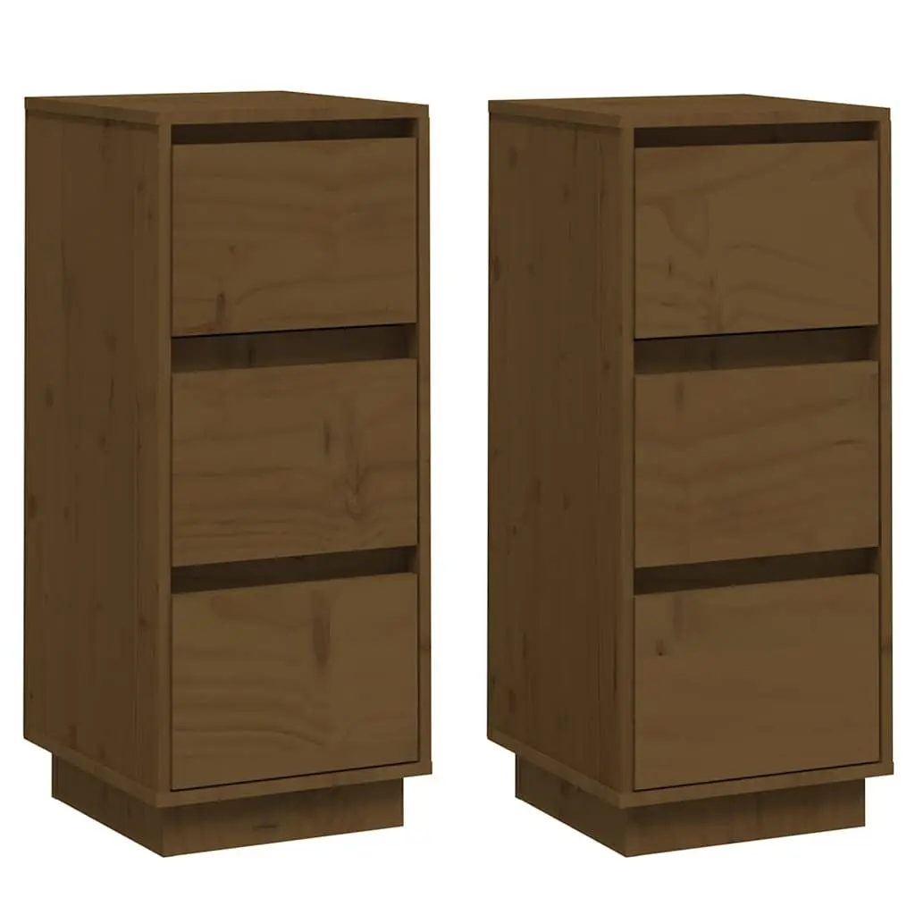 Honey Brown Solid Wood Sideboard Cabinet