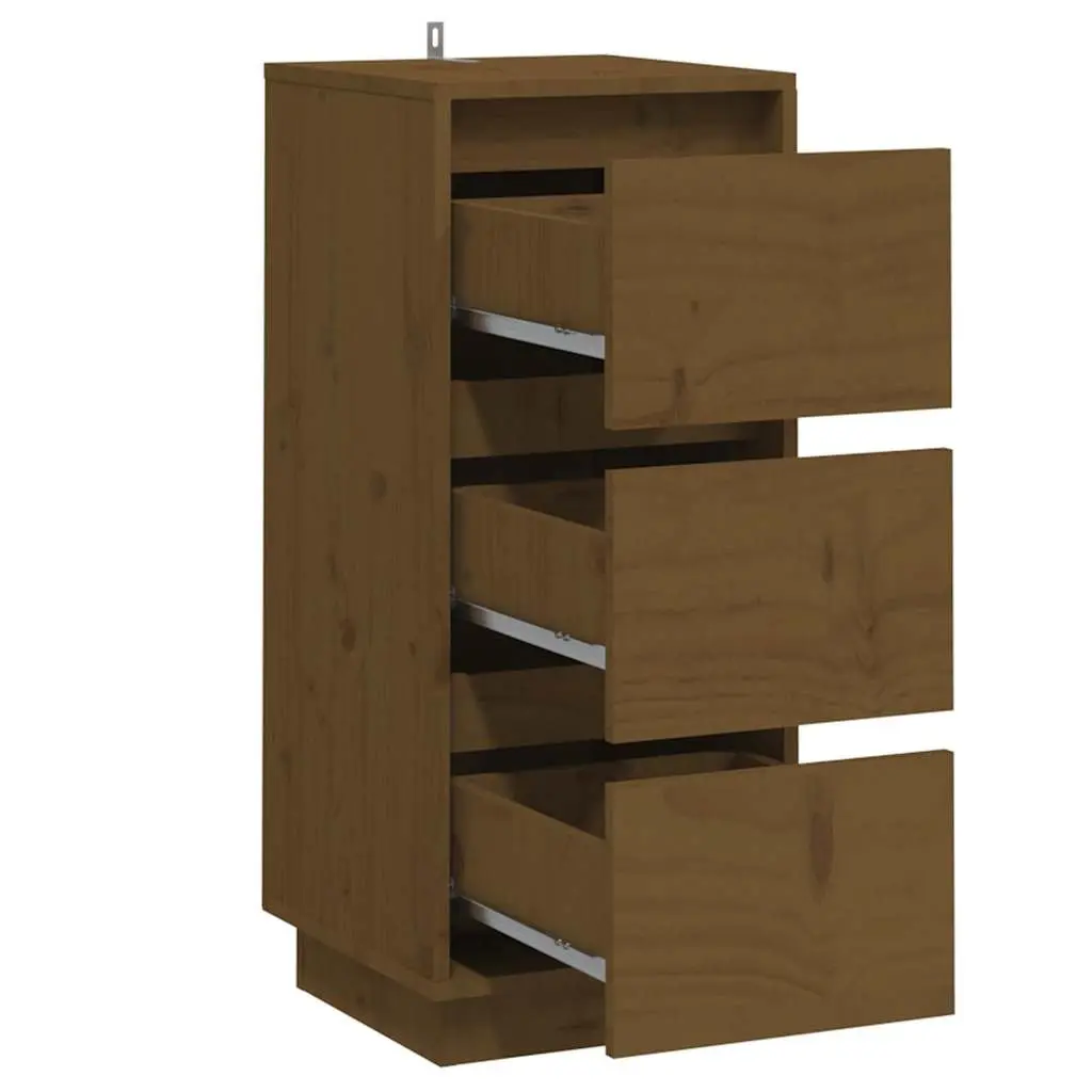 Honey Brown Solid Wood Sideboard Cabinet