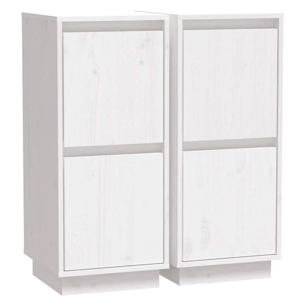 Sideboard Cabinet Set of 2 in White Wood