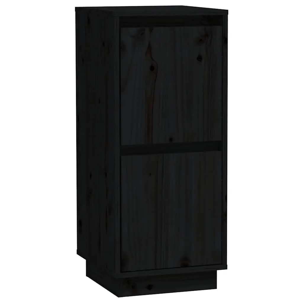 Solid Wood Pine Sideboards 2 pcs Black Cabinets