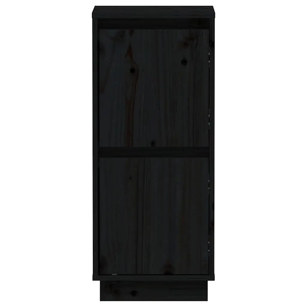 Solid Wood Pine Sideboards 2 pcs Black Cabinets