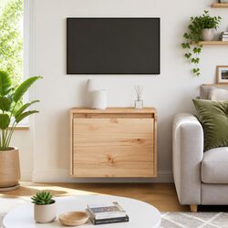 Sturdy Solid Wood Wall Cabinet in Brown - 45x30x35 cm