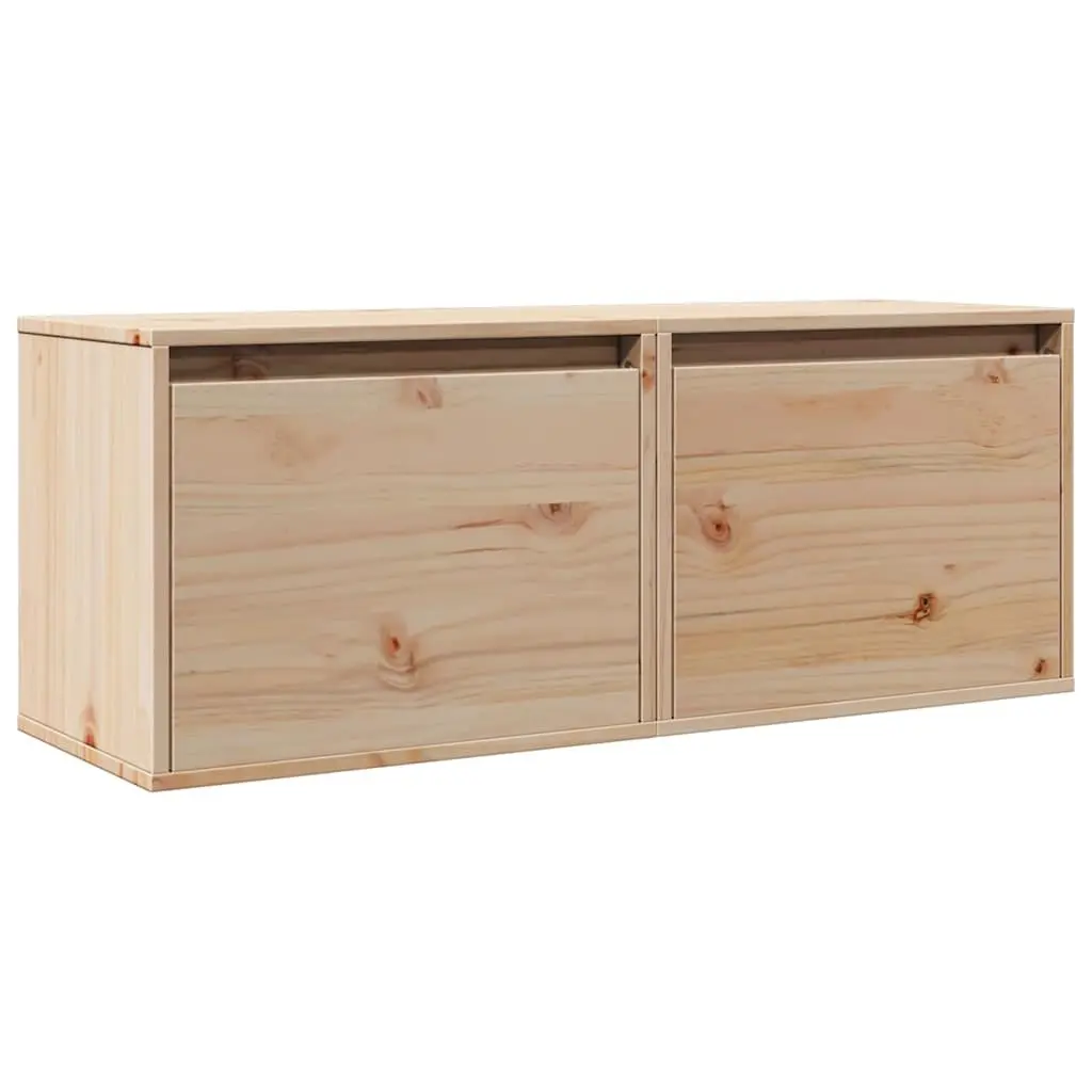 Brown Wall Cabinets 2 pcs 45x30x35 cm Solid Pine Wood