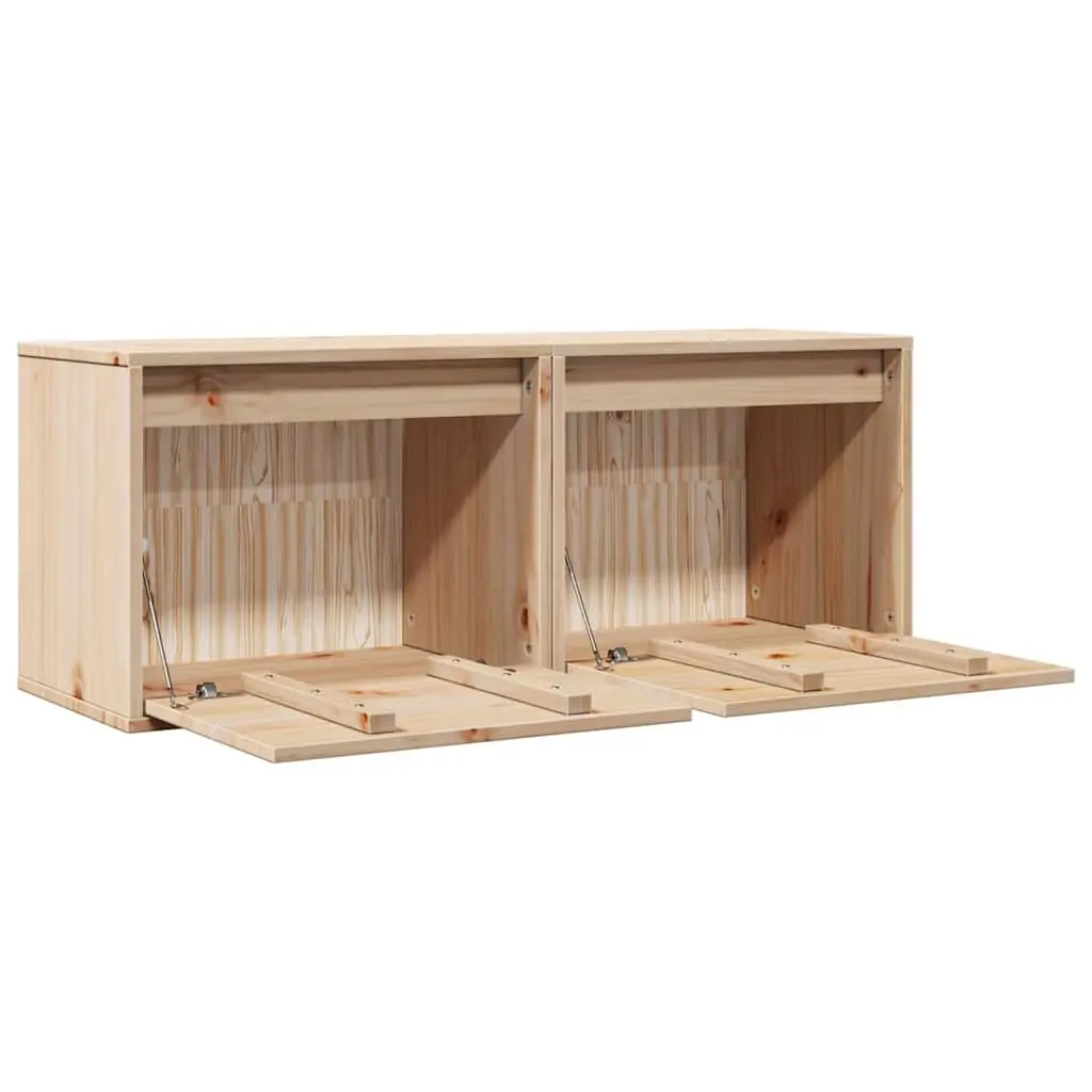 Brown Wall Cabinets 2 pcs 45x30x35 cm Solid Pine Wood