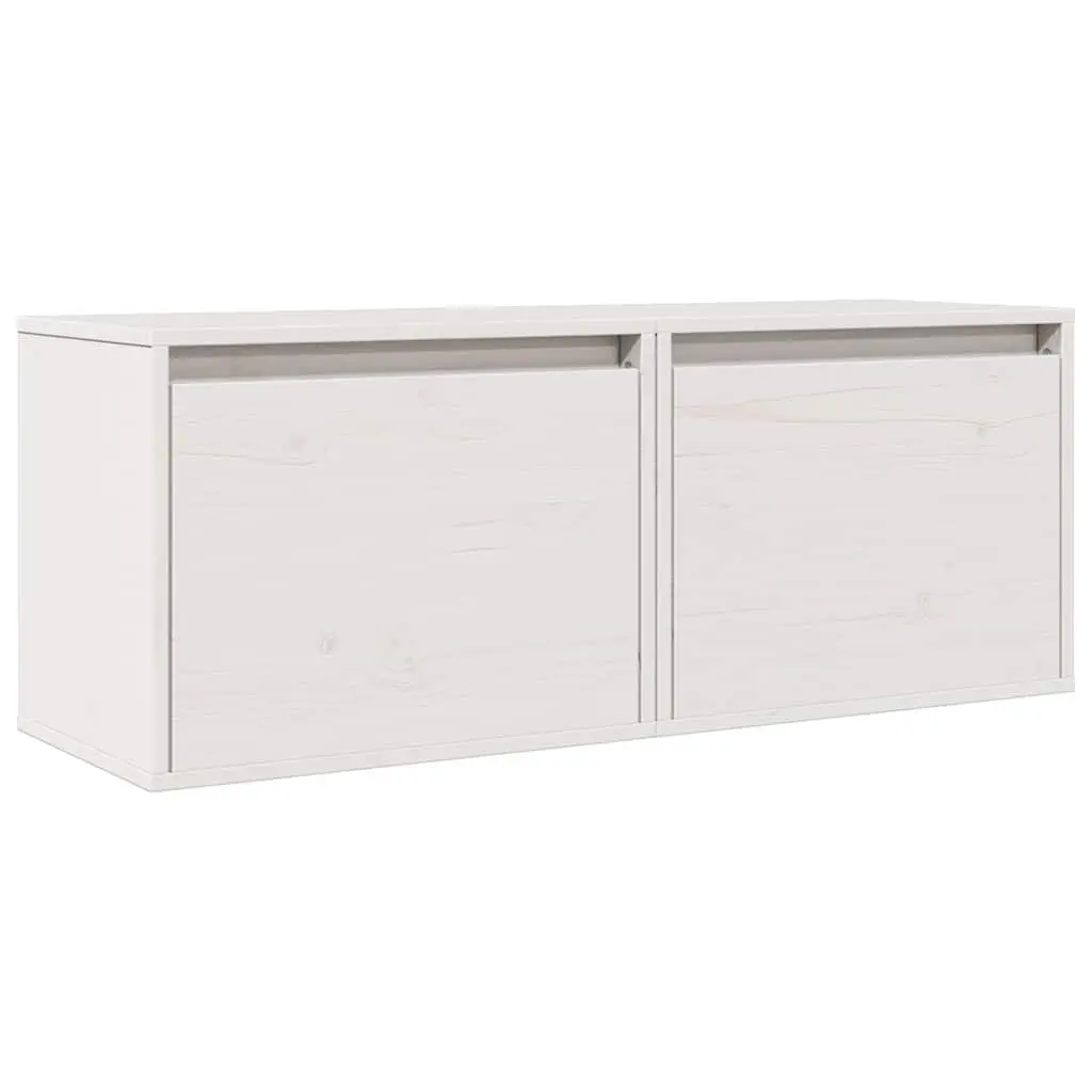 White Wall Cabinets 2 pcs 45x30x35 cm Solid Pine