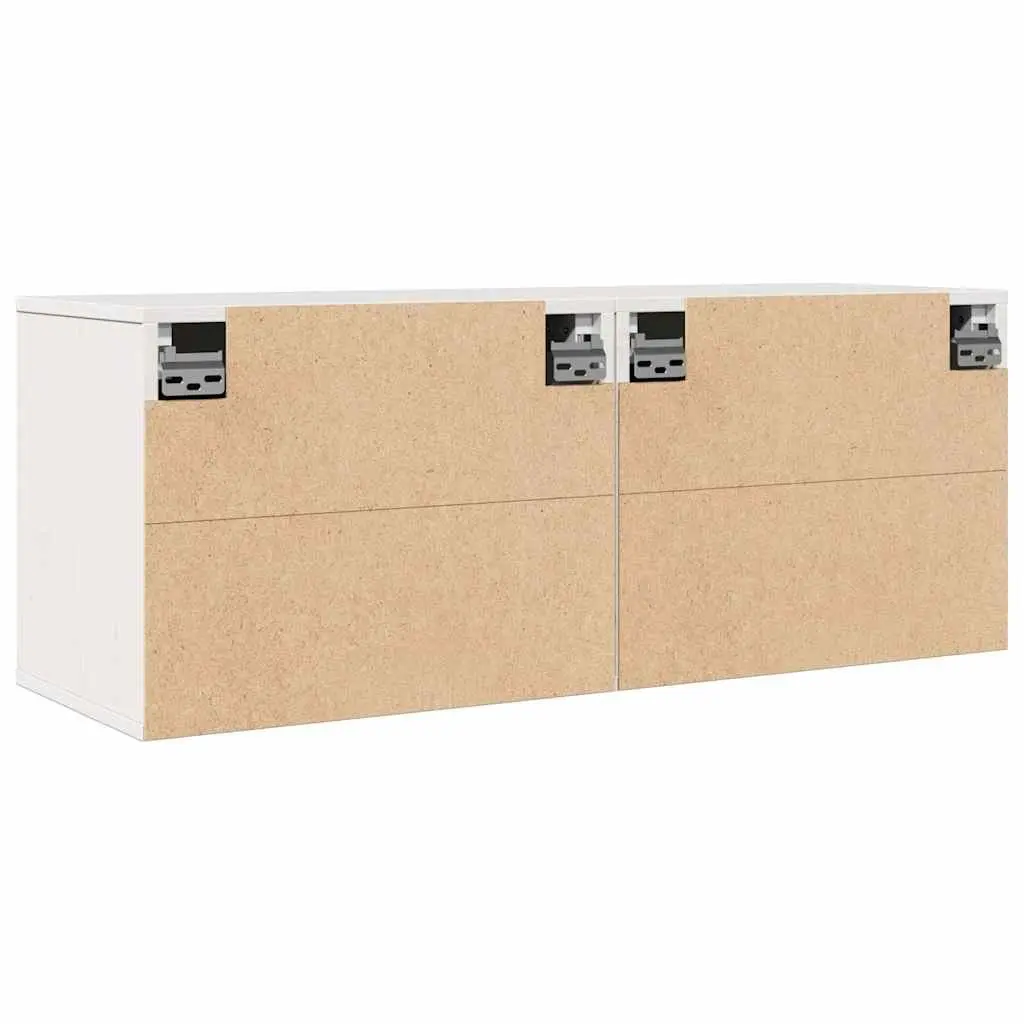 White Wall Cabinets 2 pcs 45x30x35 cm Solid Pine