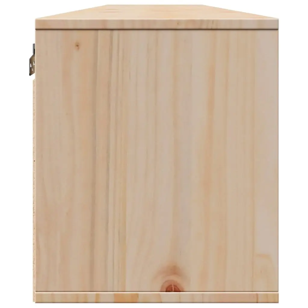 Brown Solid Pine Wall Cabinet 100x30x35 cm Floating Shelf