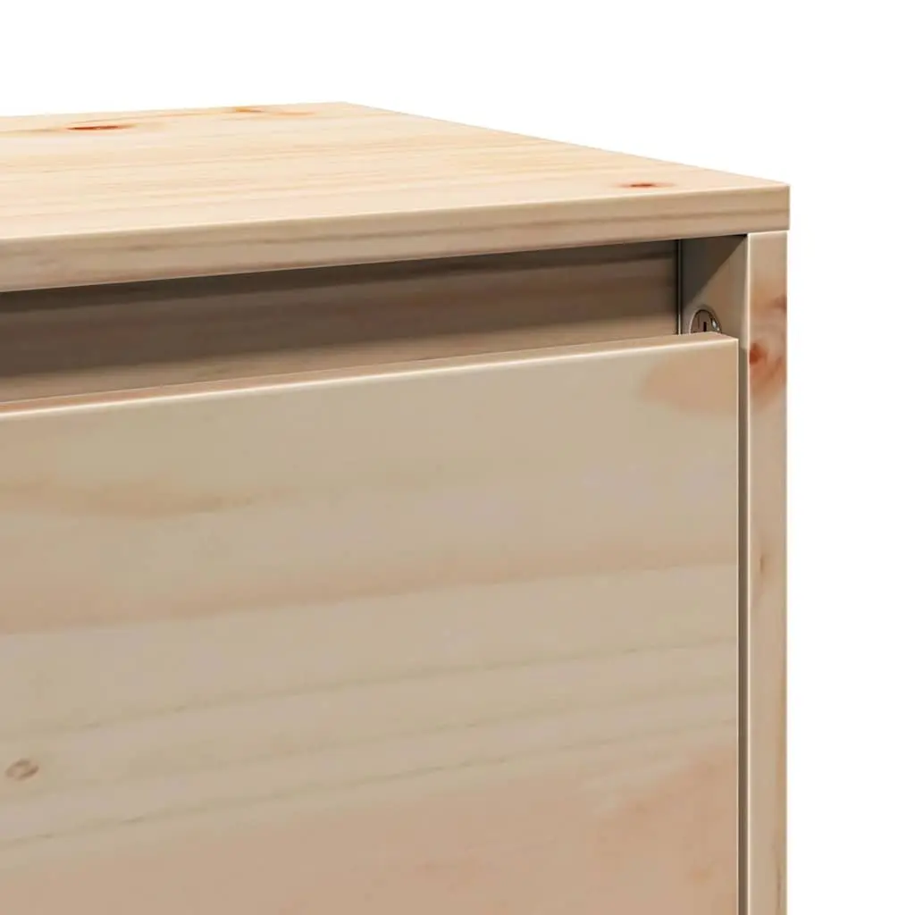 Brown Solid Pine Wall Cabinet 100x30x35 cm Floating Shelf