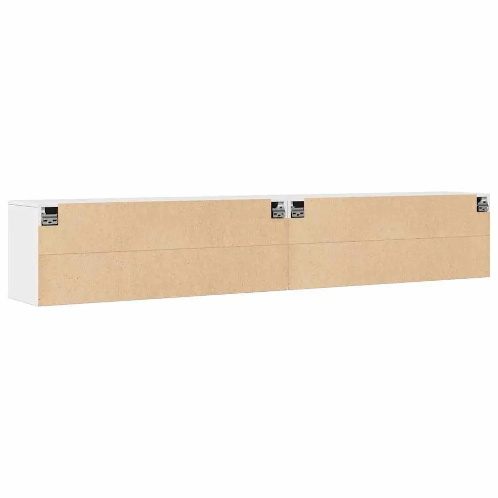 Floating Wall Cabinet 100x30x35 cm White Pinewood Unit