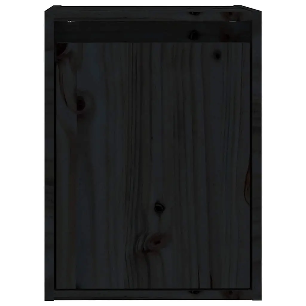 Solid Wood Wall Cabinet Set in Black, 30x30x40 cm