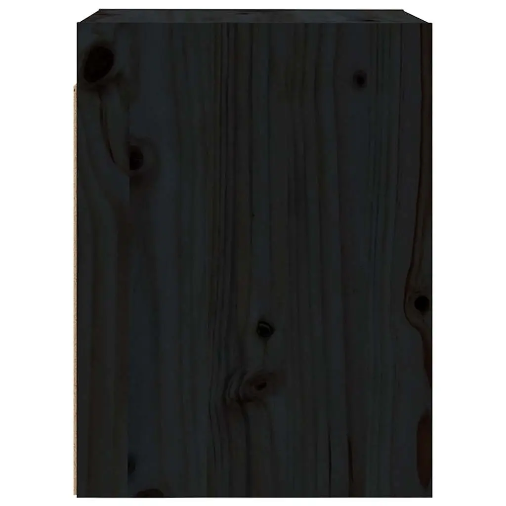 Solid Wood Wall Cabinet Set in Black, 30x30x40 cm