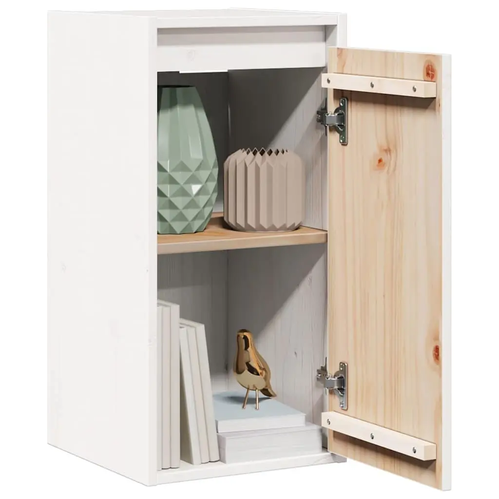 Solid Wood Pine Floating Wall Cabinets 2 pcs White 30x30x60 cm