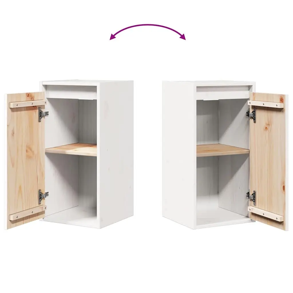 Solid Wood Pine Floating Wall Cabinets 2 pcs White 30x30x60 cm