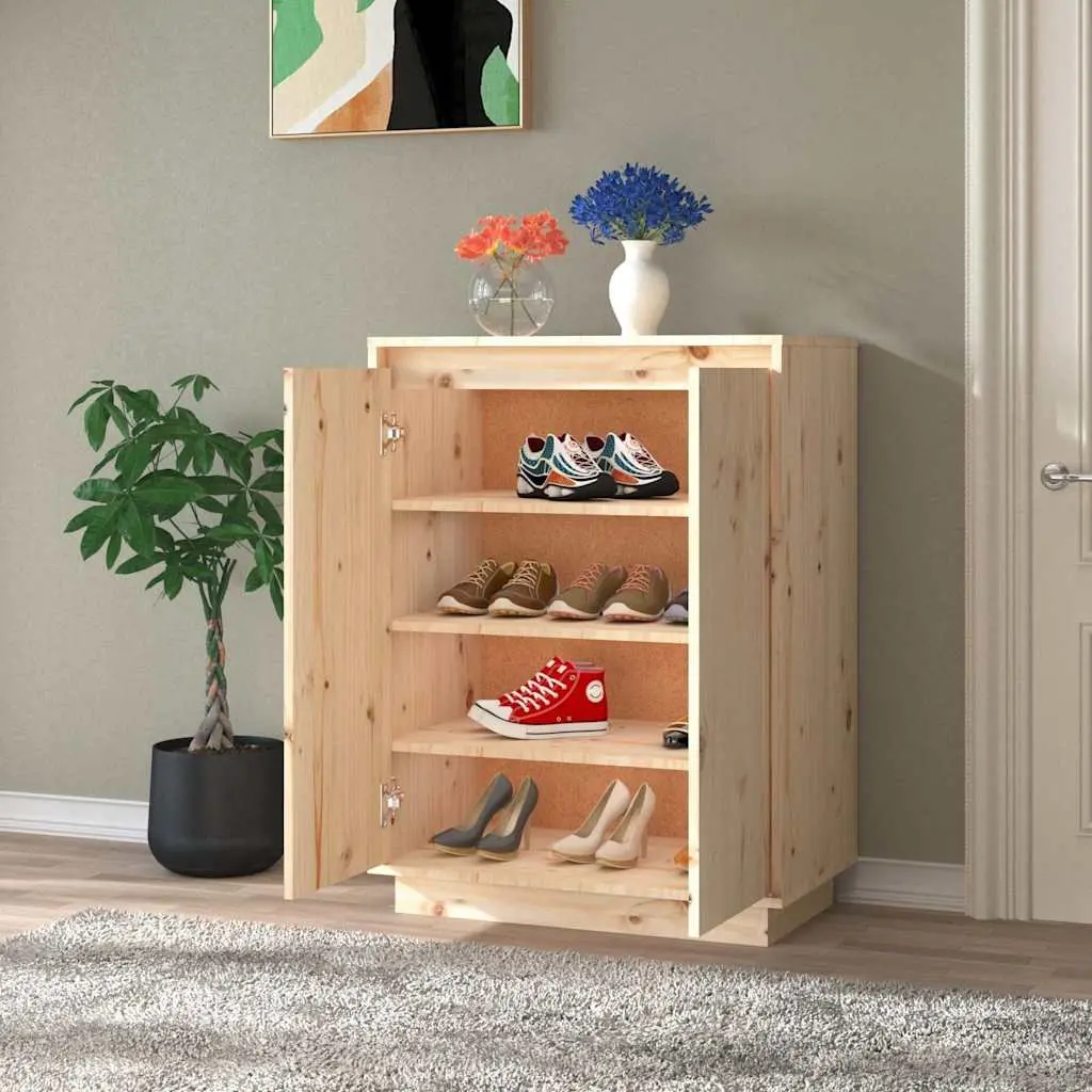 Wooden Shoe Cabinet for Footwear Organization
