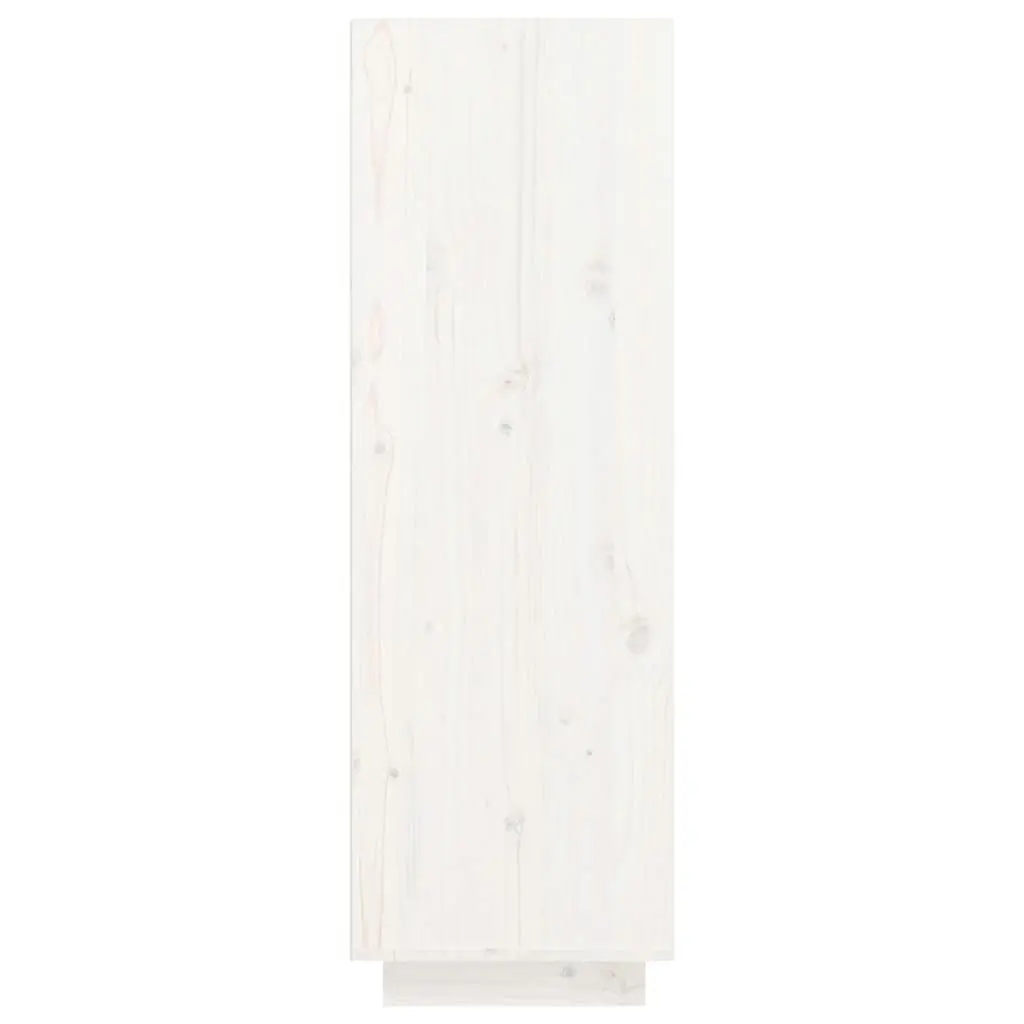 Shoe Cabinet Solid Wood Pine White 5 Compartments 1 Drawer