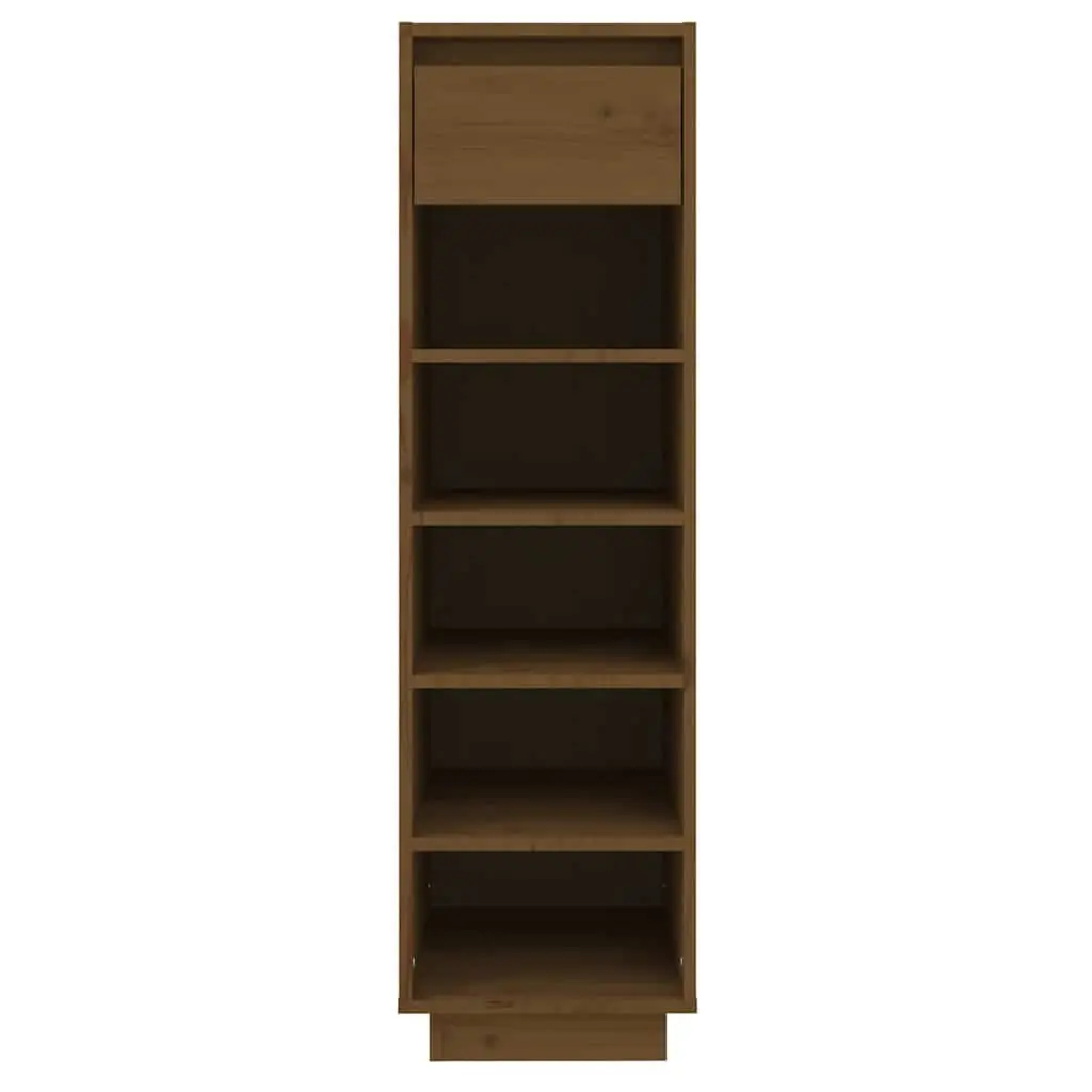 Brown Shoe Cabinet with Floating Feet and Drawer