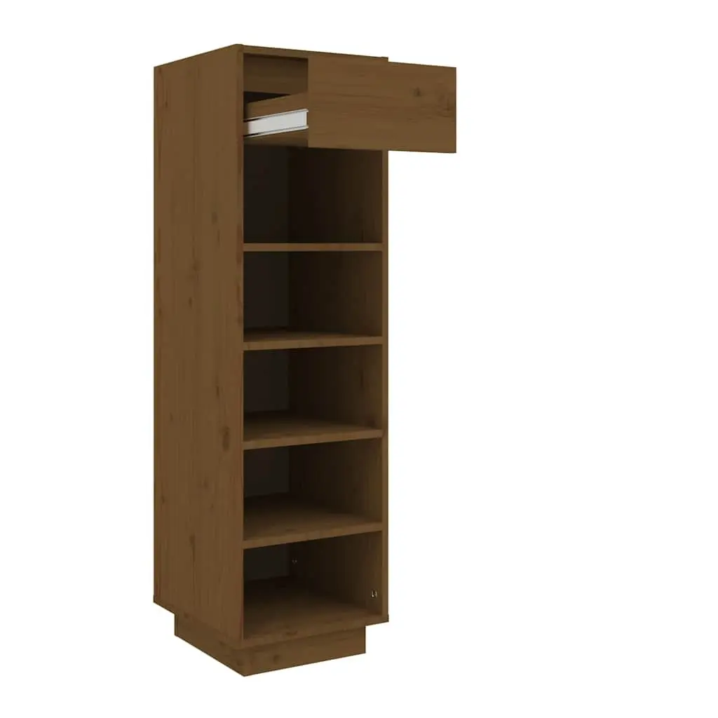 Brown Shoe Cabinet with Floating Feet and Drawer