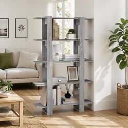 Grey Sonoma Book Cabinet Room Divider with Sturdy Design