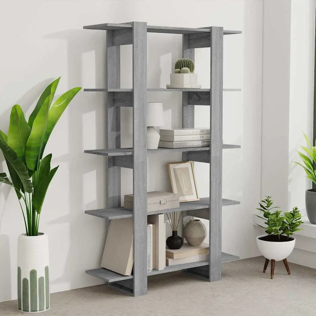 Book Cabinet Grey Sonoma Shelving Unit Room Divider Storage Organiser