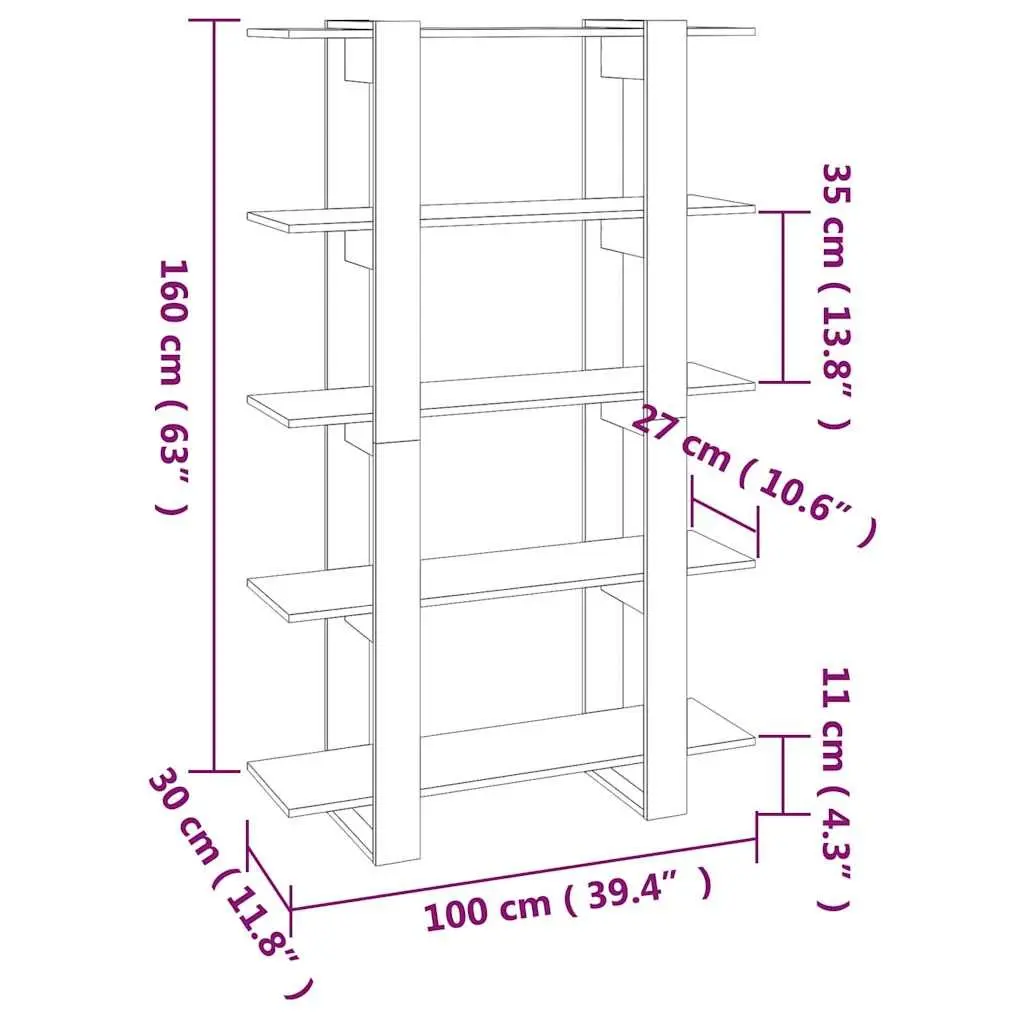Book Cabinet Grey Sonoma Shelving Unit Room Divider Storage Organiser