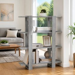 Grey Book Cabinet Room Divider with Sturdy Construction