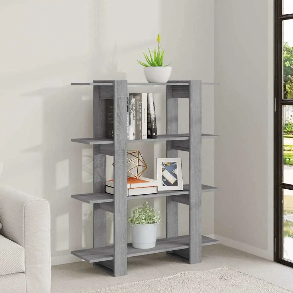 Grey Book Cabinet Room Divider with Sturdy Construction