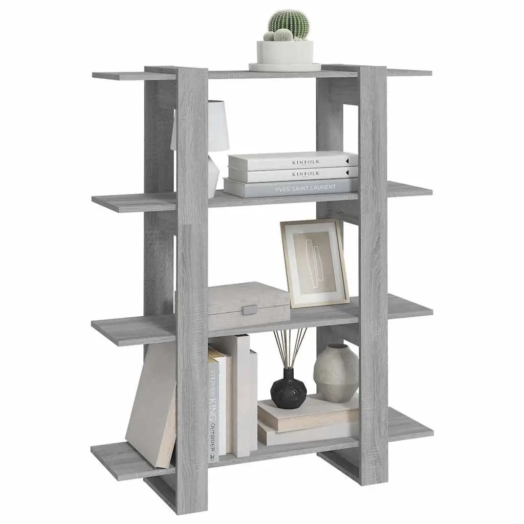 Grey Book Cabinet Room Divider with Sturdy Construction