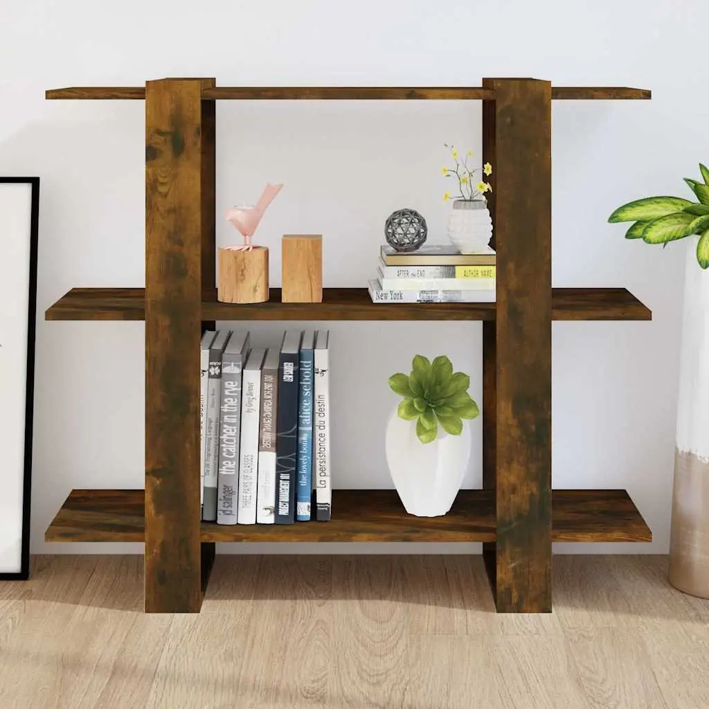 Brown Wooden Book Cabinet with Room Divider Function