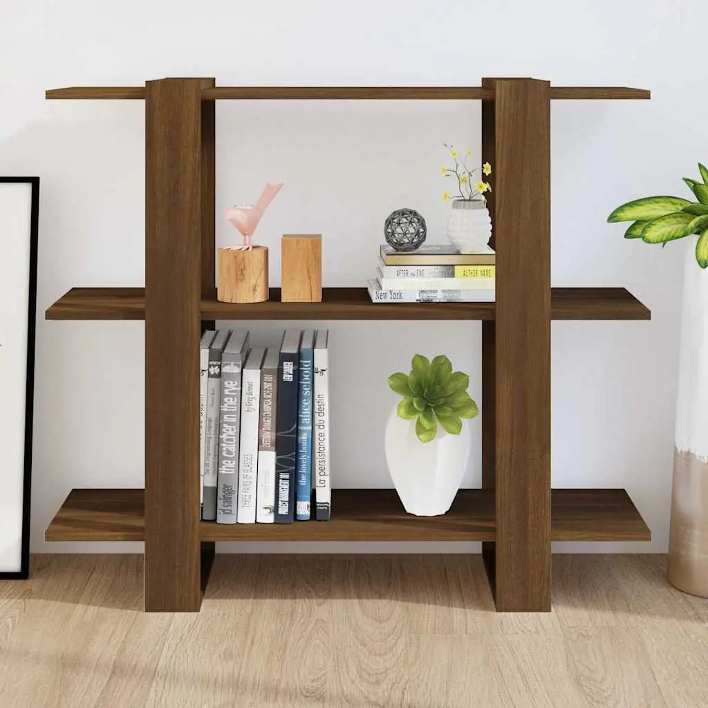 Book Cabinet Storage Shelving Room Divider Brown 100x30x87 cm