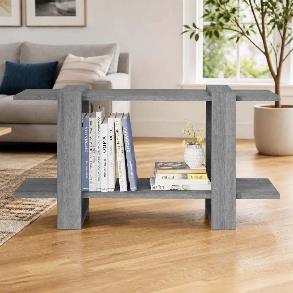Grey Book Cabinet 100x30x51cm Storage Unit
