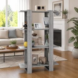 Grey Wooden Shelving Unit for Books and Storage