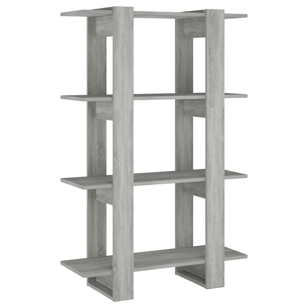 Book Cabinet Wooden 80 x 30 x 123.5 cm Grey Shelving Unit Storage Organiser