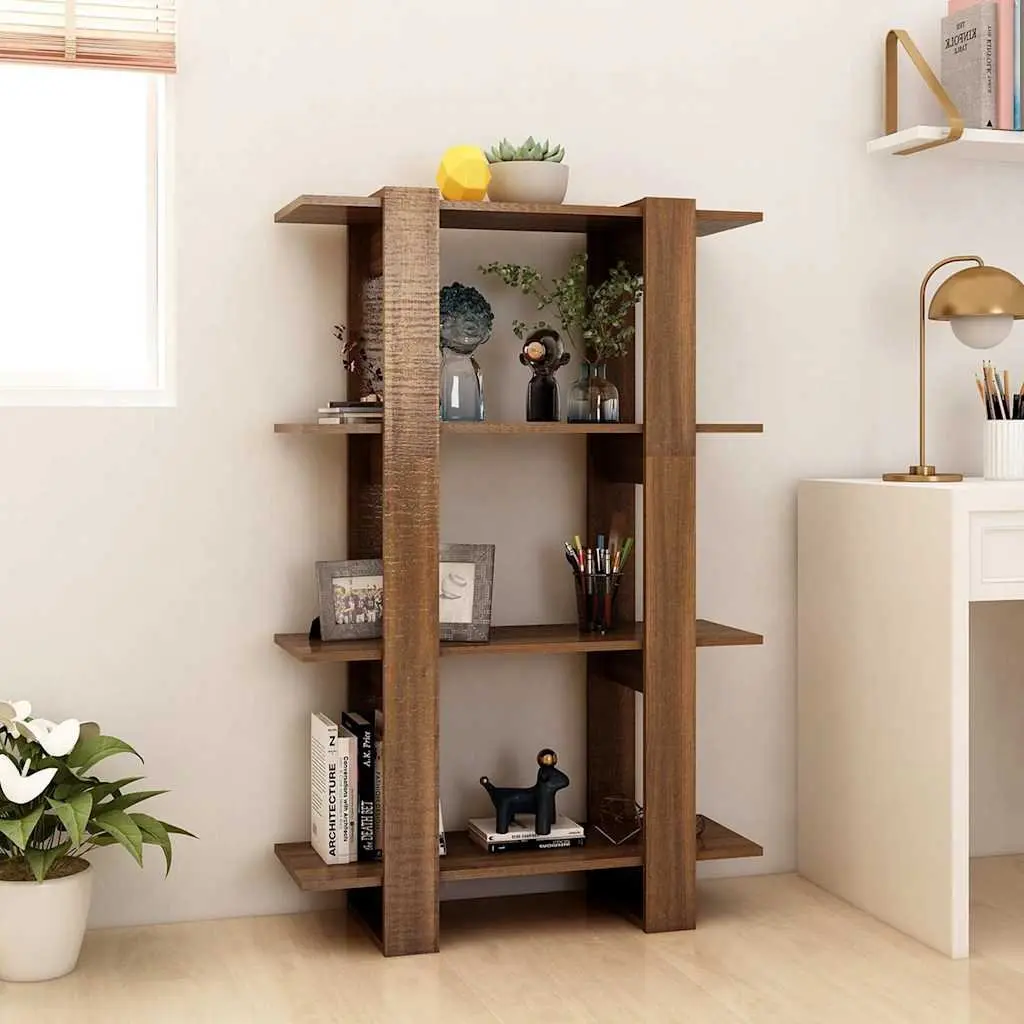 Wooden Book Cabinet with Room Divider Functionality