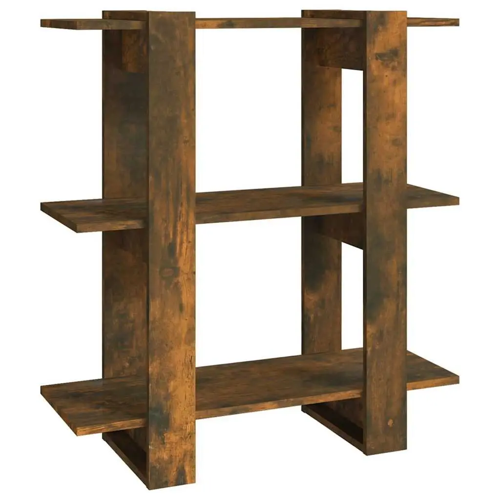 Brown Wooden Book Cabinet and Room Divider for Storage