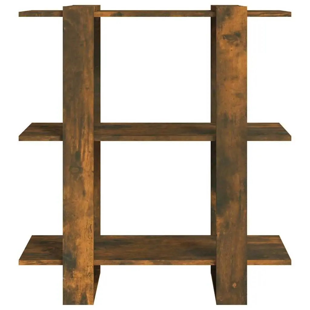 Brown Wooden Book Cabinet and Room Divider for Storage