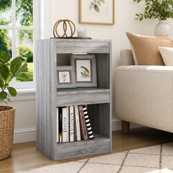 Stylish Grey Book Cabinet Room Divider for Organising