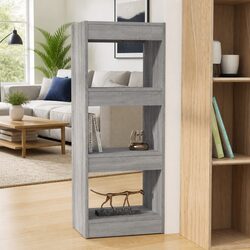 Grey Sonoma Wooden Book Cabinet with Room Divider Features