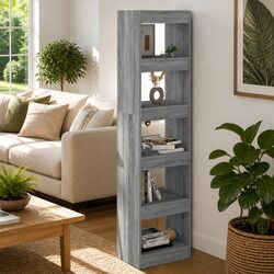 Sleek Grey Sonoma Book Cabinet with Room Divider Function