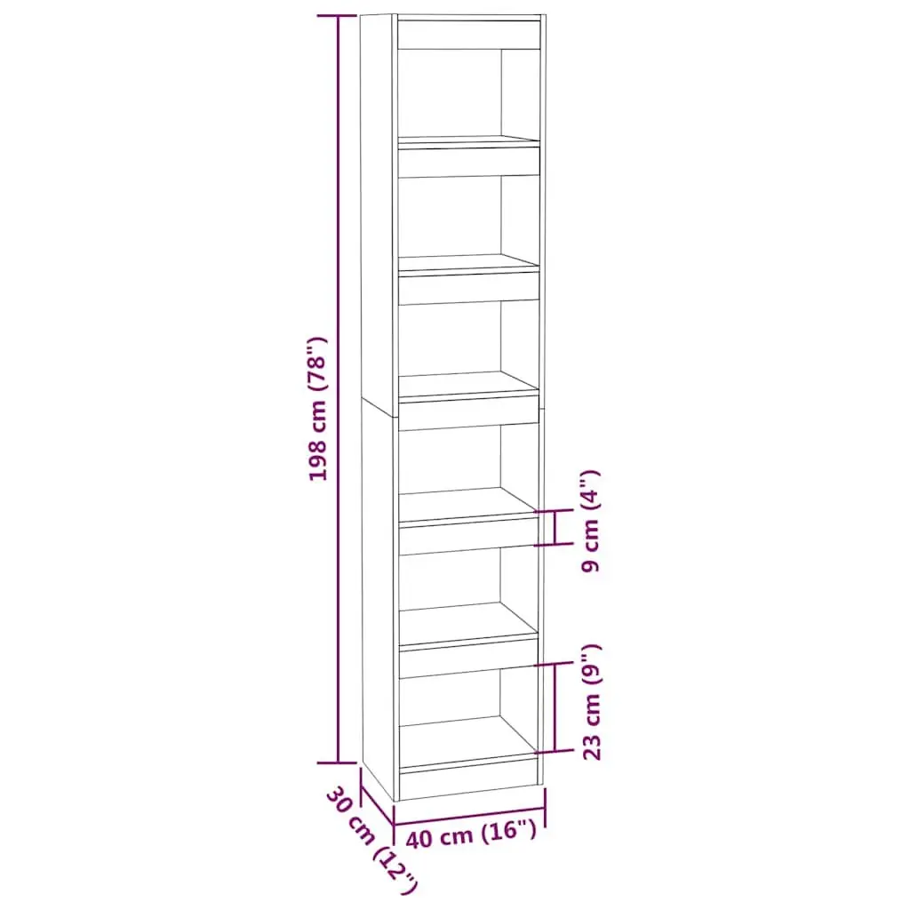 Grey Sonoma Book Cabinet Room Divider 40x30x198cm