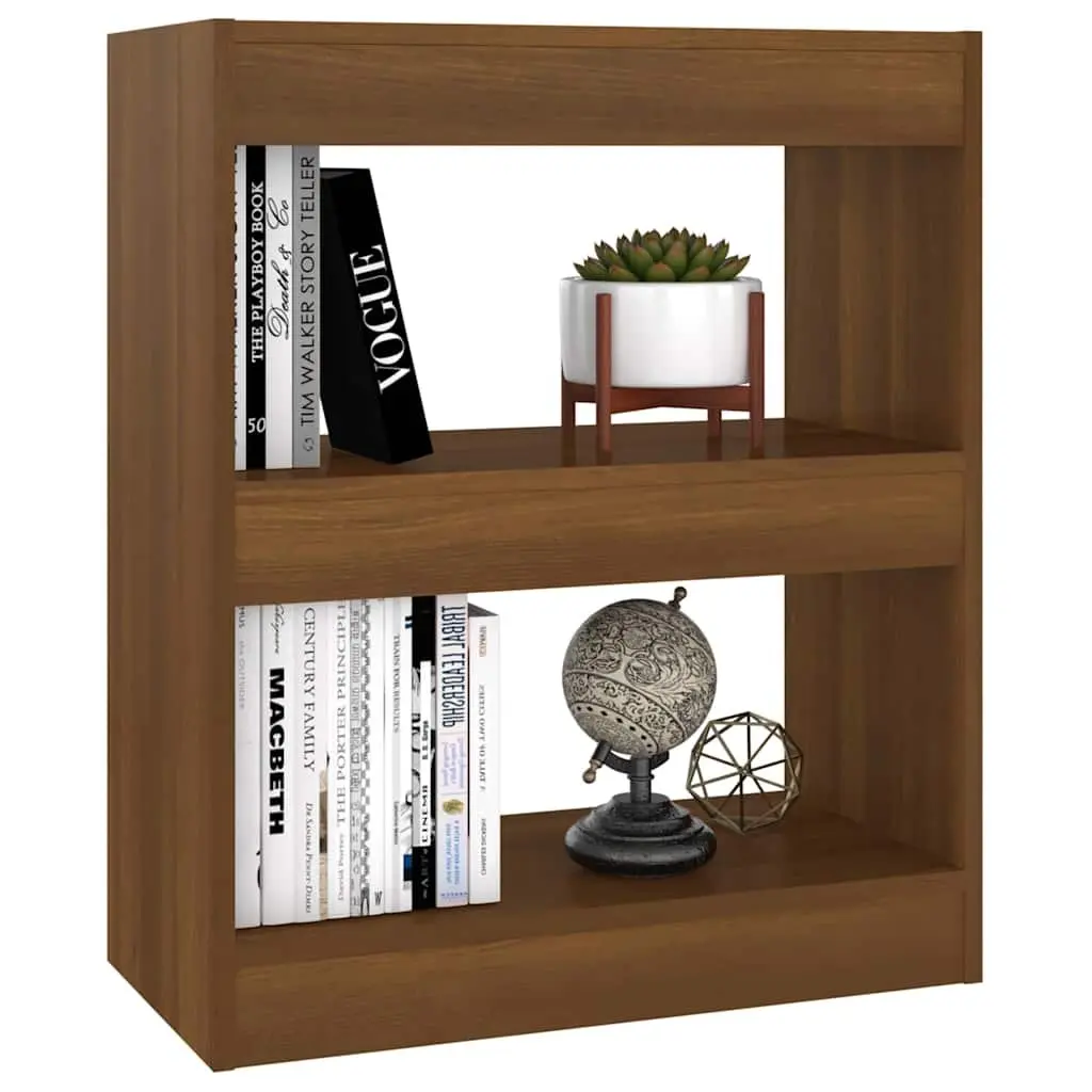 Brown Oak Book Cabinet with Room Divider Functionality