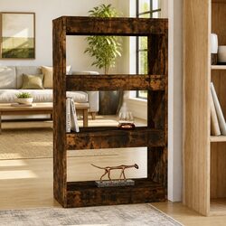Stylish Smoked Oak Book Cabinet with Room Divider Function