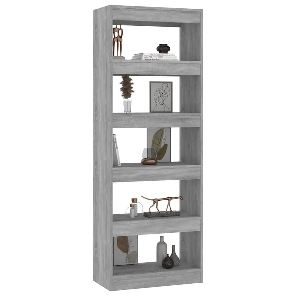 Book Cabinet Engineered Wood 60x30x166cm Grey Sonoma