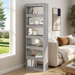Sturdy Grey Sonoma Book Cabinet Room Divider 60x30x198 cm
