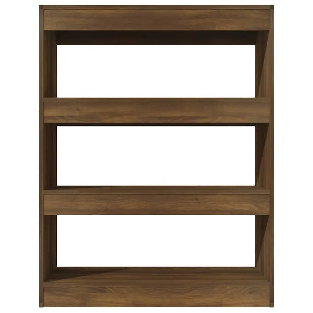 Brown Oak Book Cabinet and Room Divider
