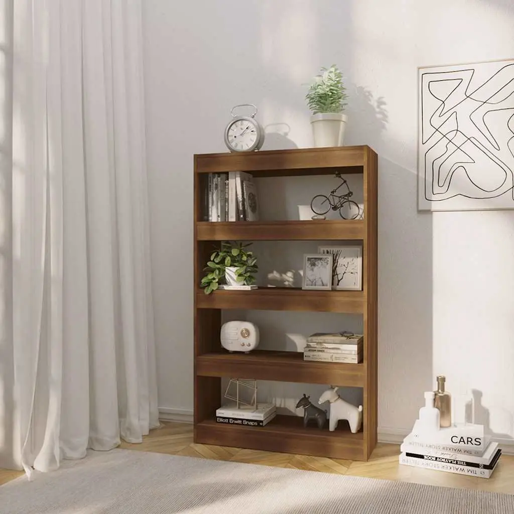 Book Cabinet Engineered Wood 80x30x135cm Brown Oak