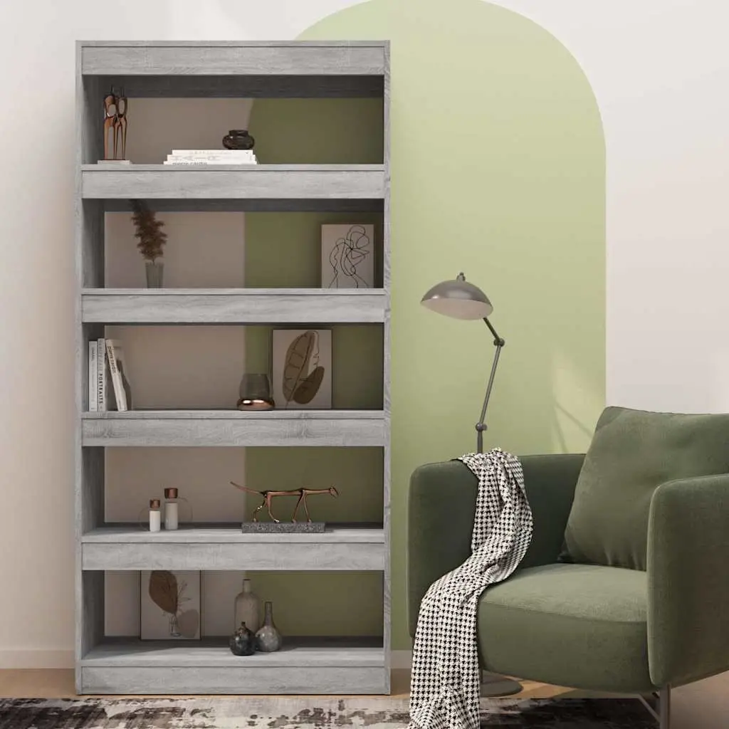Grey Sonoma Book Cabinet with Room Divider Functionality